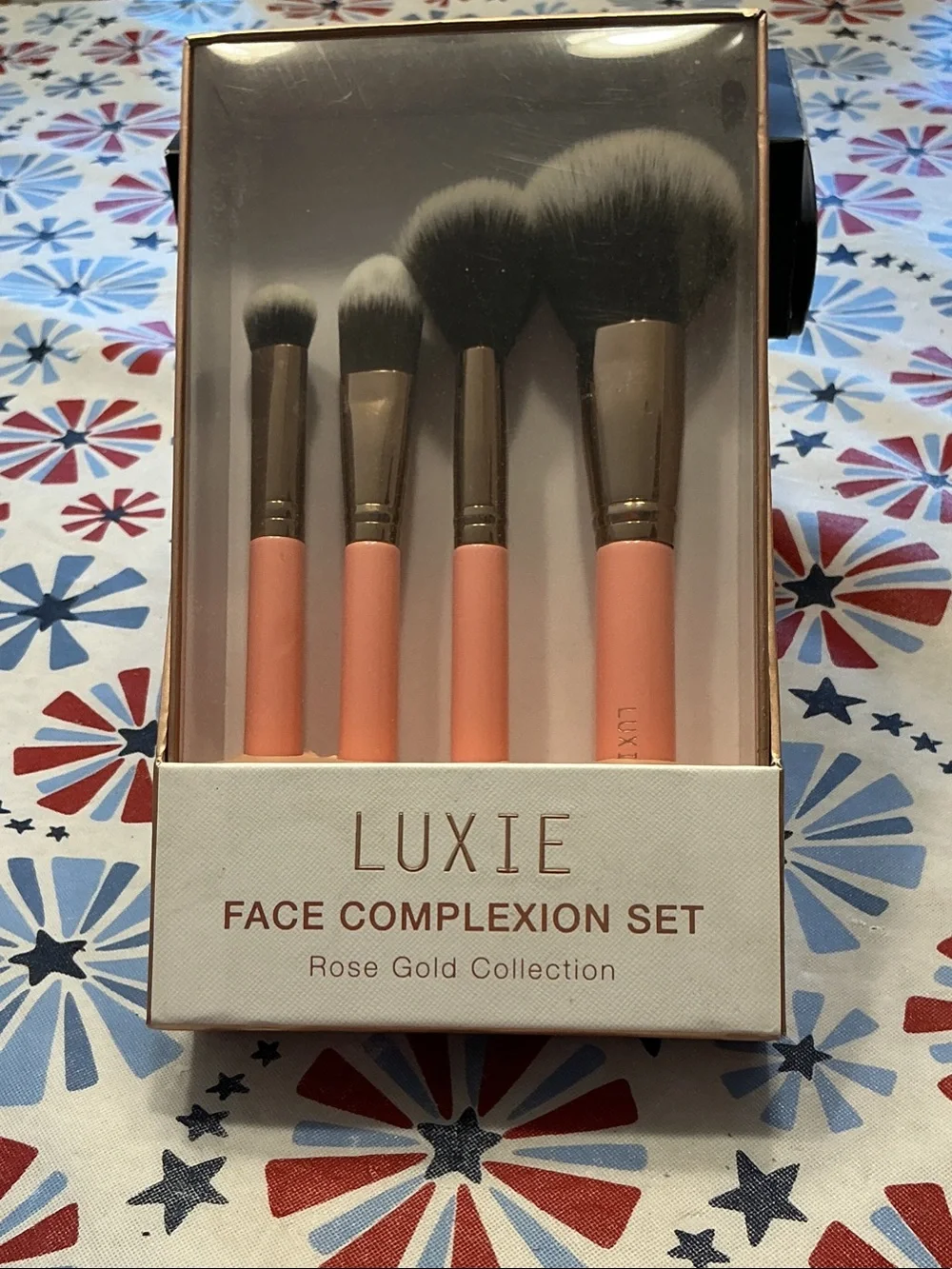 Luxie Rose Gold & Pink 5-Piece Face Brush Set